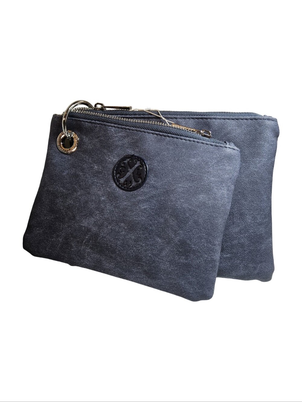 NWT Christian Lacroix Women’s Double Pouch Zip Clutch - Blue